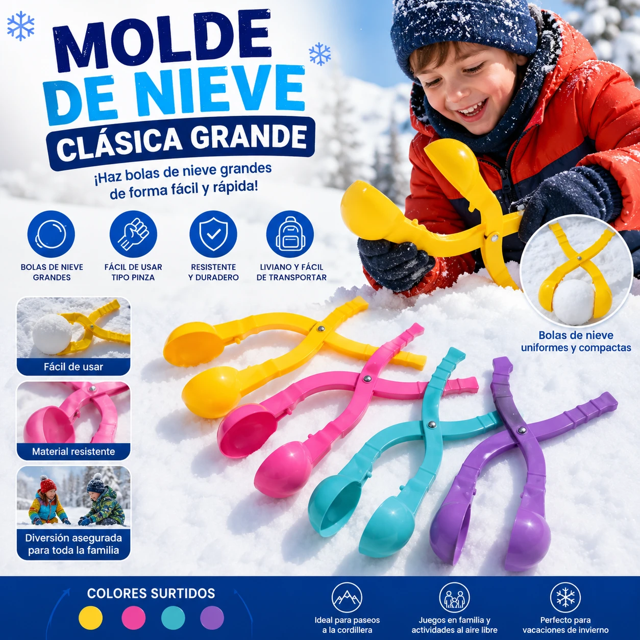 Molde de Nieve Clásica Grande para nieve familiar en Chile - TODOMAX.CL