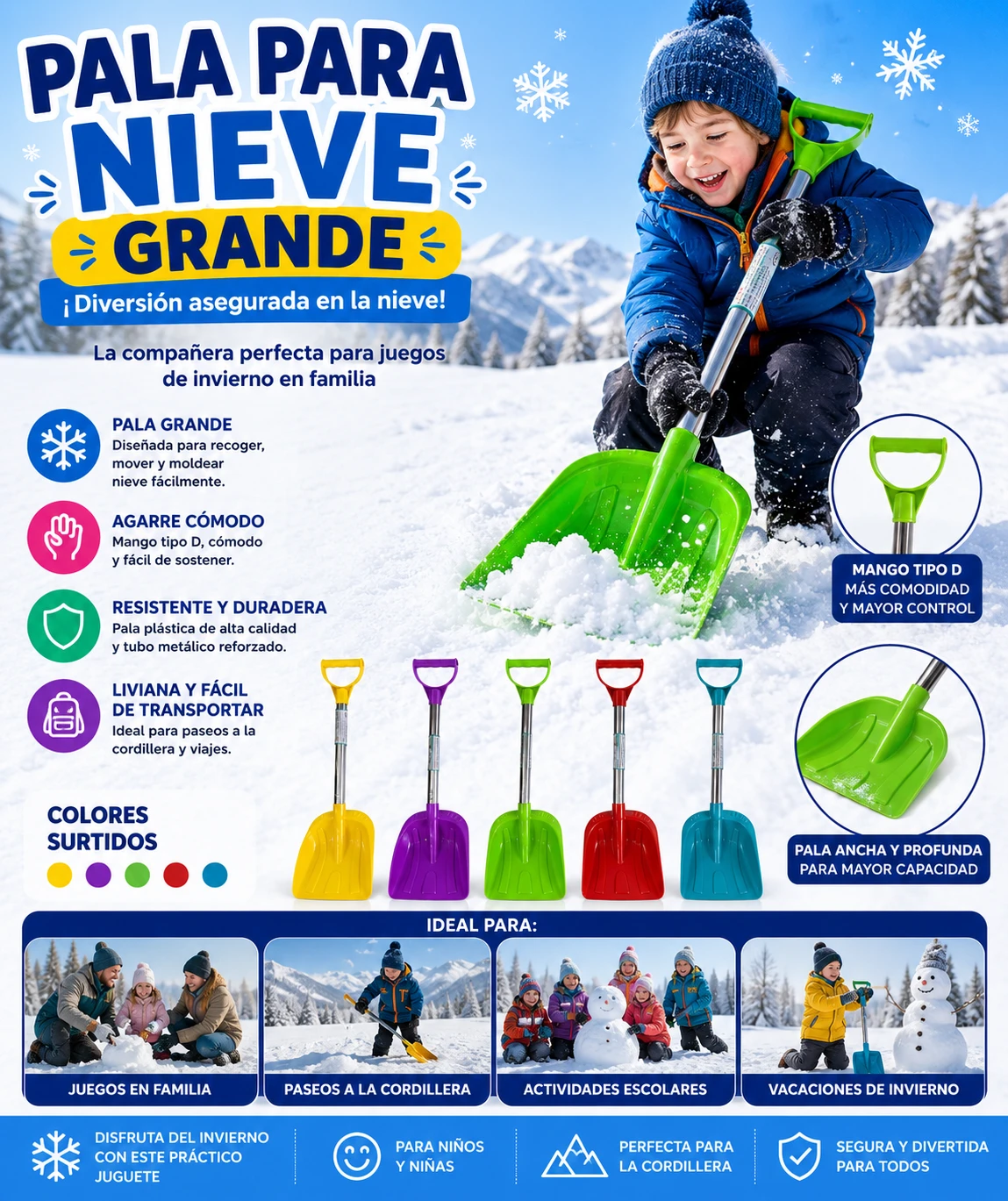 Pala para Nieve Grande para nieve familiar en Chile - TODOMAX.CL