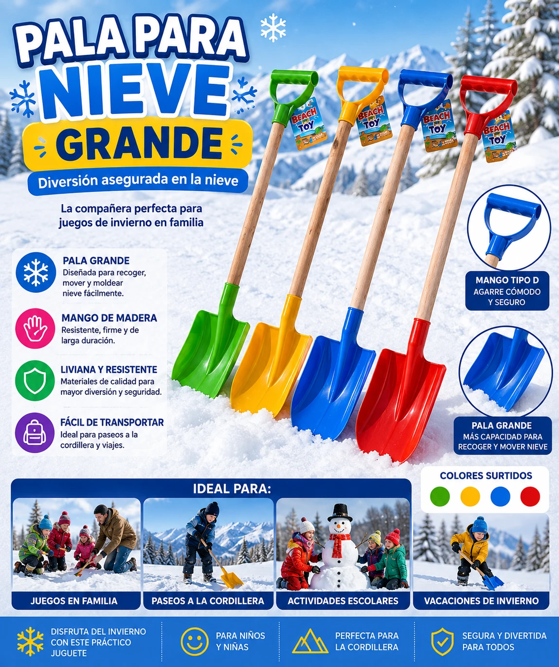 Pala para Nieve Grande para nieve familiar en Chile - TODOMAX.CL