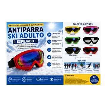 Antiparra Ski Adulto Espejado para nieve recreativa en Chile - TODOMAX.CL