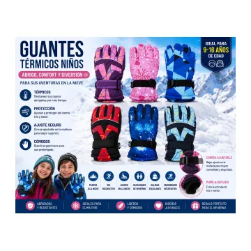 Guantes Térmicos Niños 9-16 años de invierno para nieve en Chile - TODOMAX.CL