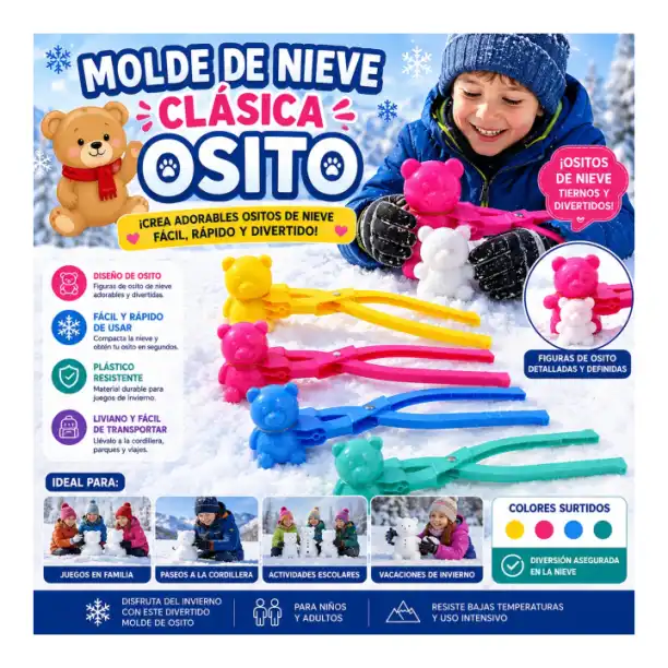 Molde de Nieve Clásica Osito para nieve familiar en Chile - TODOMAX.CL