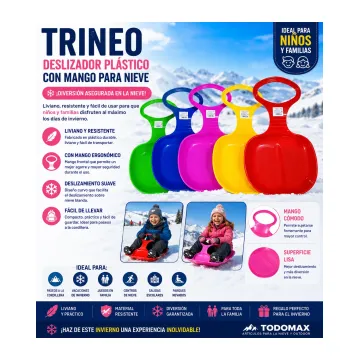 Trineo Deslizador Plástico con Mango para Nieve para jugar en la nieve en Chile - TODOMAX.CL